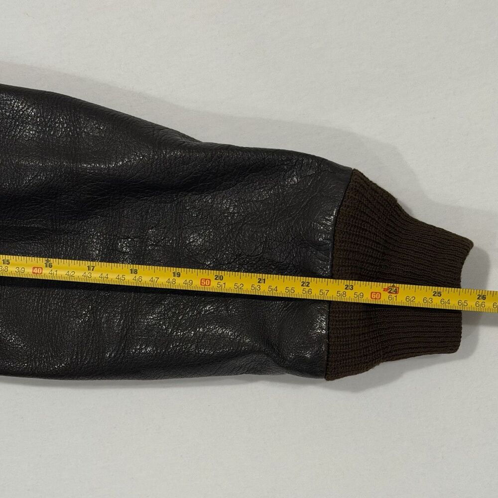 Vintage 90s Cooper Type A-2 Flight Jacket 44L Goatskin Leather Made USA Bomber - Picture 10 of 10